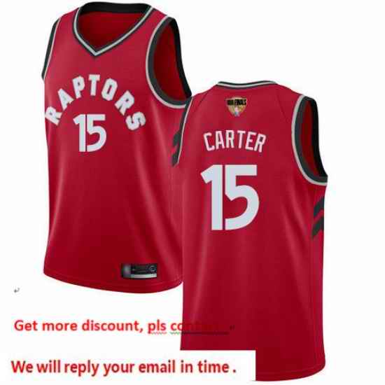 Raptors 15 Vince Carter Red 2019 Finals Bound Basketball Swingman Icon Edition Jersey